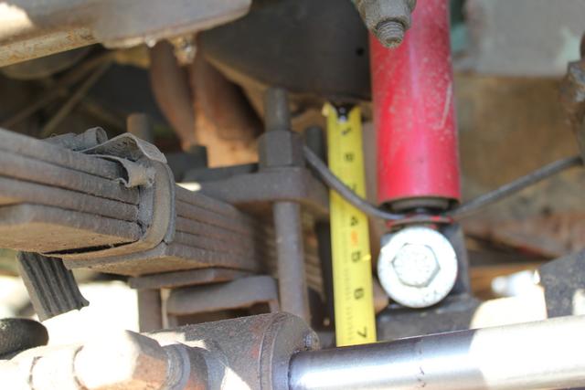 Front bumpstop measurement to the bump stop bracket