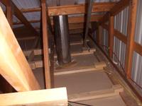 Also above the attic door, looking west, not quite visible in the previous picture.  This line slopes down and away to supply a 