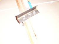 Lift point - the truss was doubled up with a 2x6, and U-bolts run up through the ceiling.