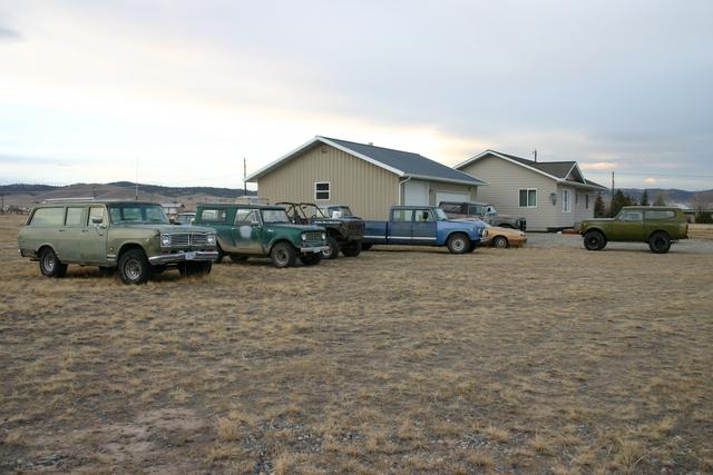 Standing in the field, looking north towards the shop.  BUGM, Oscar, Devil, T'ette.. Laser, Tigger barely visible, and the Green