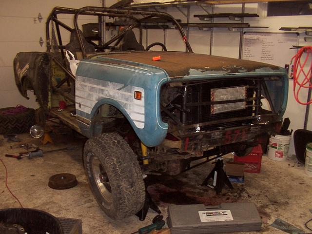 Hood put in place for fitting purposes.