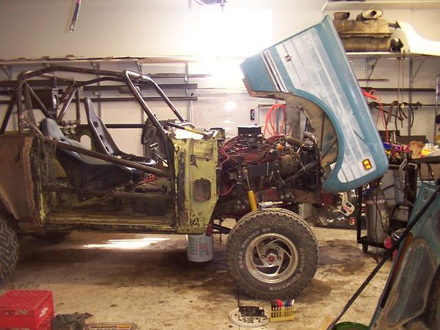 Making sure the tilting front clip works with the fenders bolted on.  It's a little difficult to open with the fenders wanting t