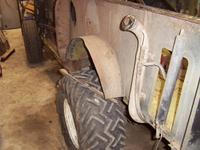 Driver's side after cutting the wheel well.