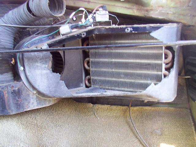 Evaporator, after part of the housing is removed