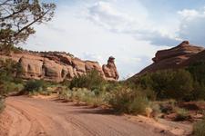 Kokopelli Rock on the way to Gemini Bridges or Bull Canyon