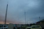 40' HDBX tower on left, Hex-beam at 30'-ish on right