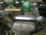 Starting to polish the rods - rough grit first